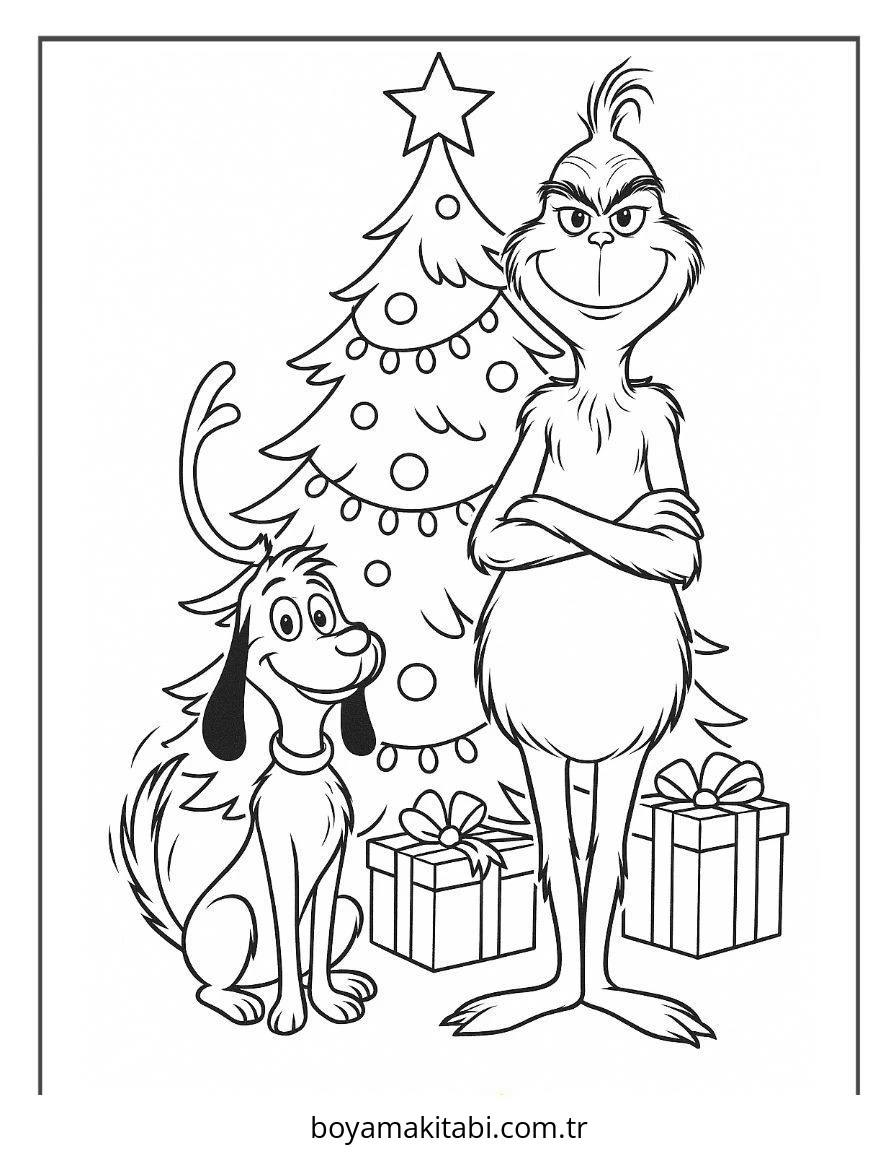 Grinch boyama sayfası #11 – okul öncesi, evde etkinlik