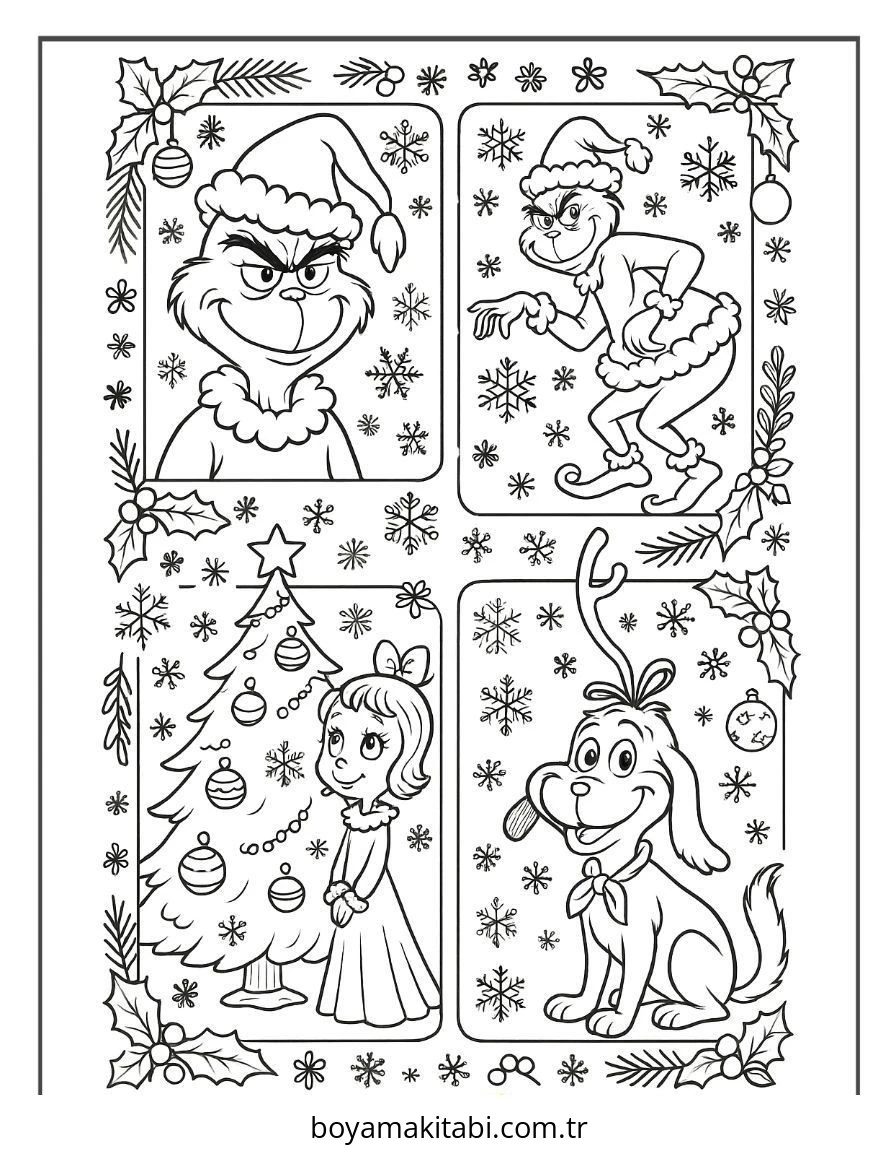 Grinch boyama sayfası #15 – eğitici aktivite, yaratıcılık