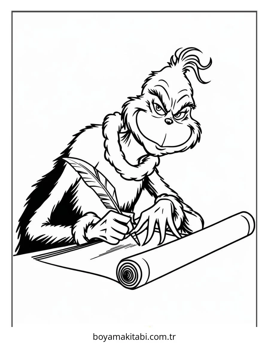 Grinch boyama sayfası #16 – el becerilerini geliştirir, boyama çalışması