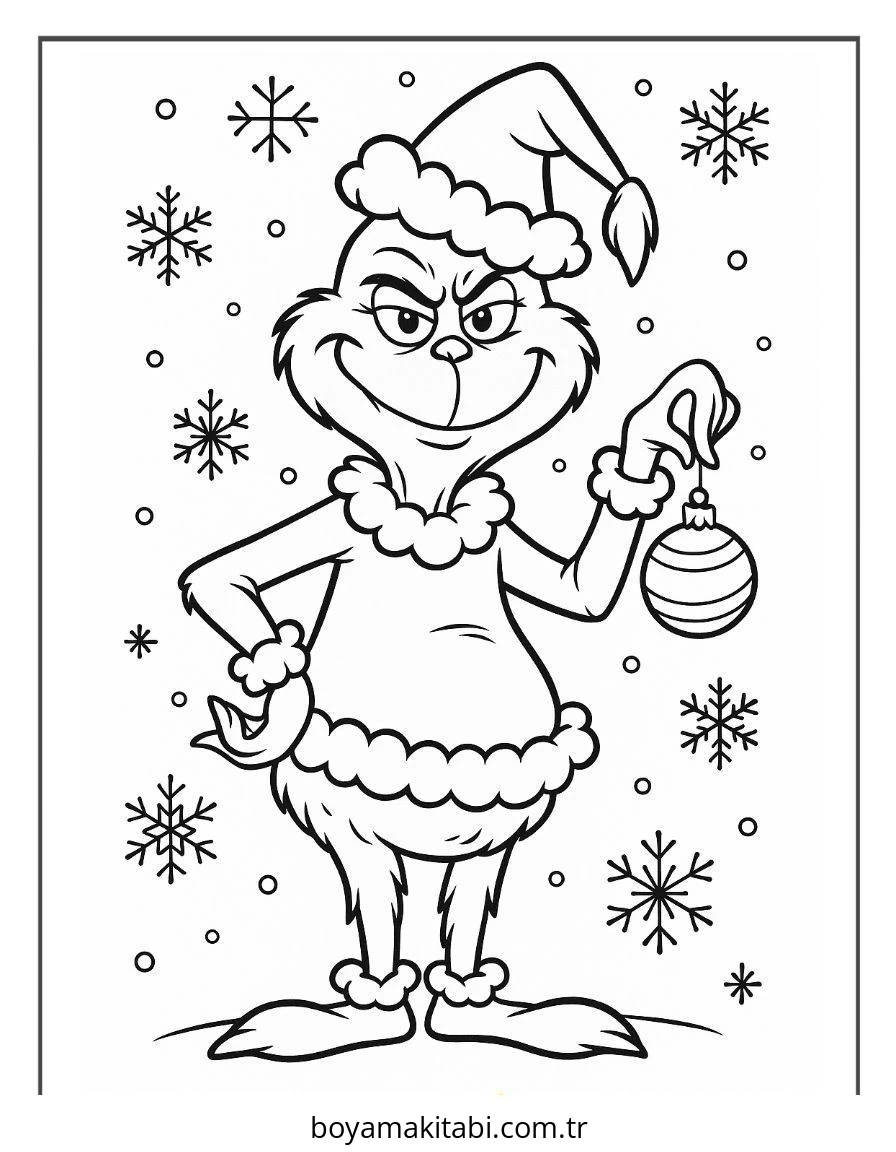 Grinch boyama sayfası #25 – anaokulu etkinliği, motor becerileri destekler