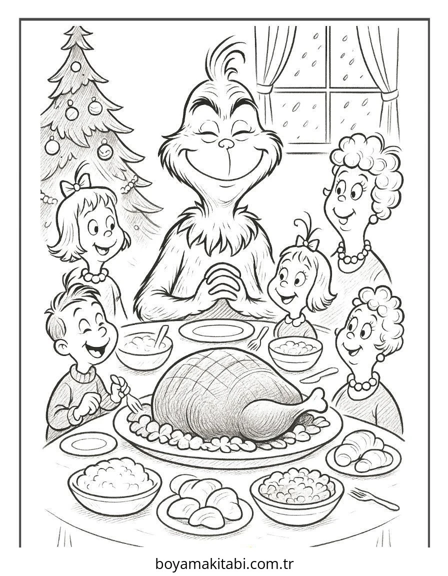 Grinch boyama sayfası #26 – ilkokul öğrencileri için, hayal gücünü besler