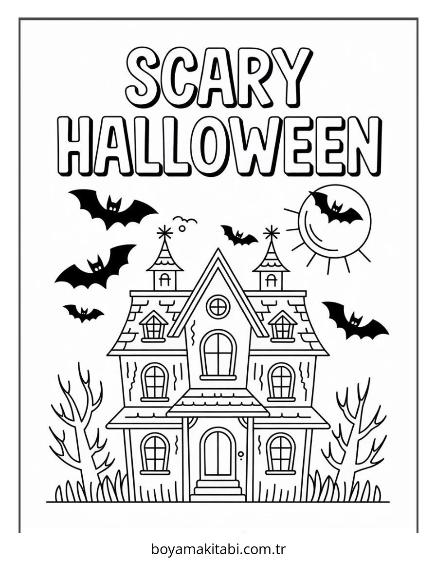 Halloween boyama sayfası – ücretsiz yazdır, boyama etkinliği