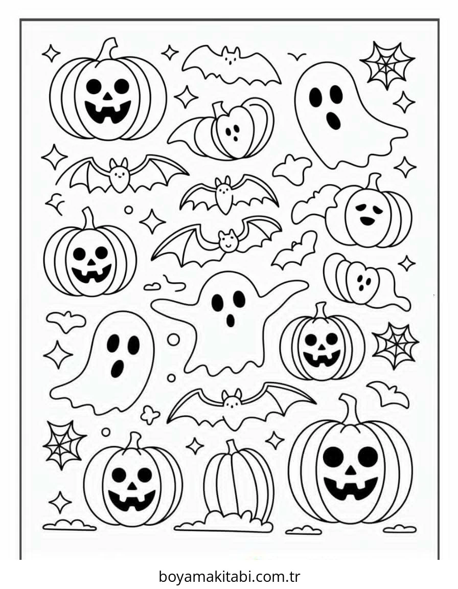 Halloween boyama sayfası #179 – kolay boyama, eğitici aktivite