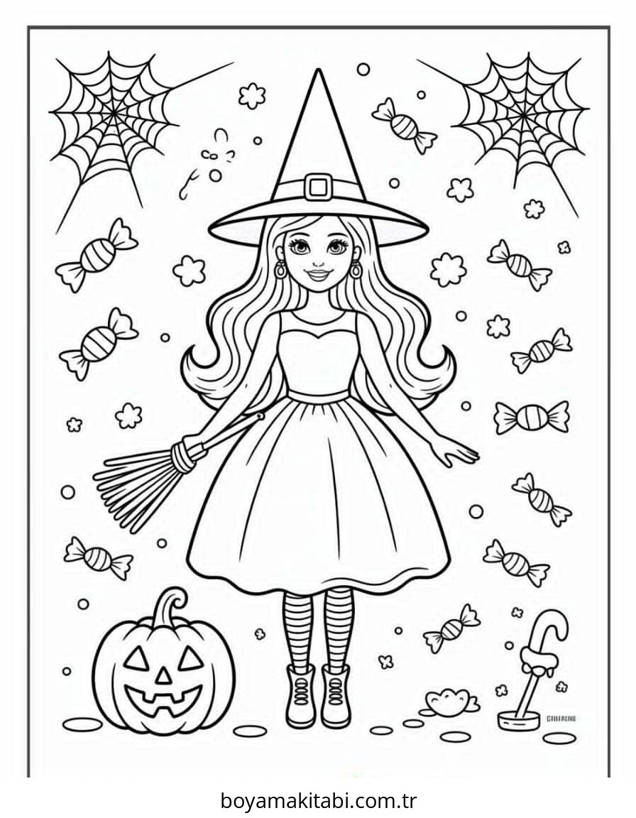 Halloween boyama sayfası #180 – eğlenceli etkinlik, el becerilerini geliştirir