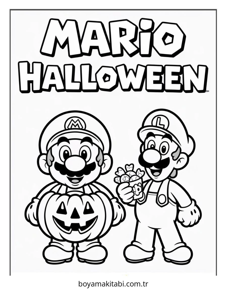 Halloween boyama sayfası – keyifli zaman, renkli çizimler