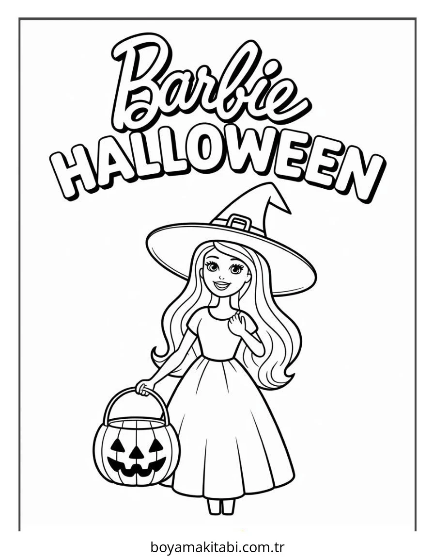 Halloween boyama sayfası – sanatsal çalışma, çocuklar için
