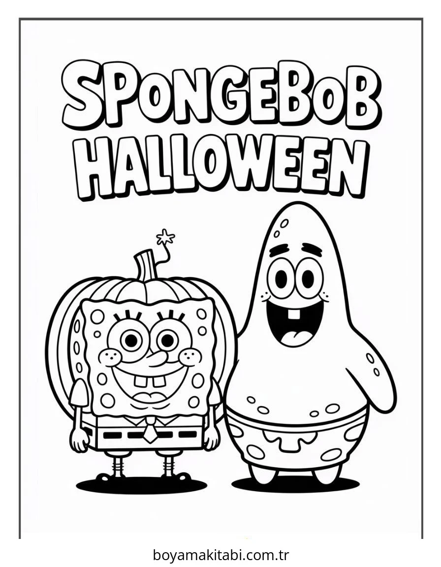 Halloween boyama sayfası – boyama çalışması, yaratıcılığı geliştirir