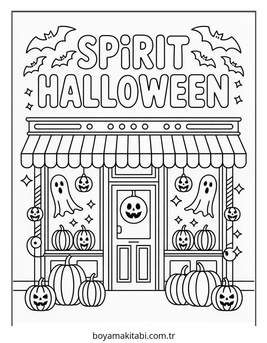 Halloween boyama sayfası – ücretsiz yazdır, boyama etkinliği