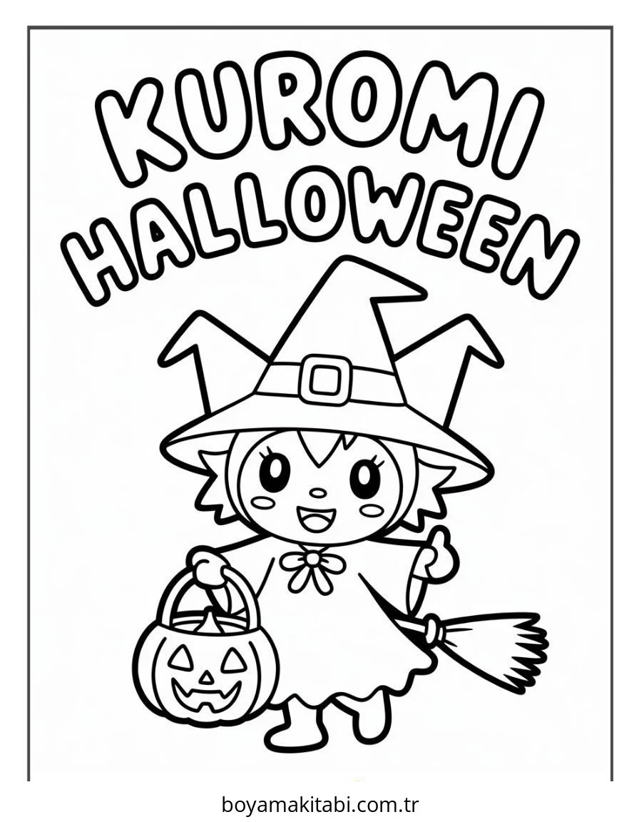 Halloween boyama sayfası – kolay boyama, eğitici aktivite