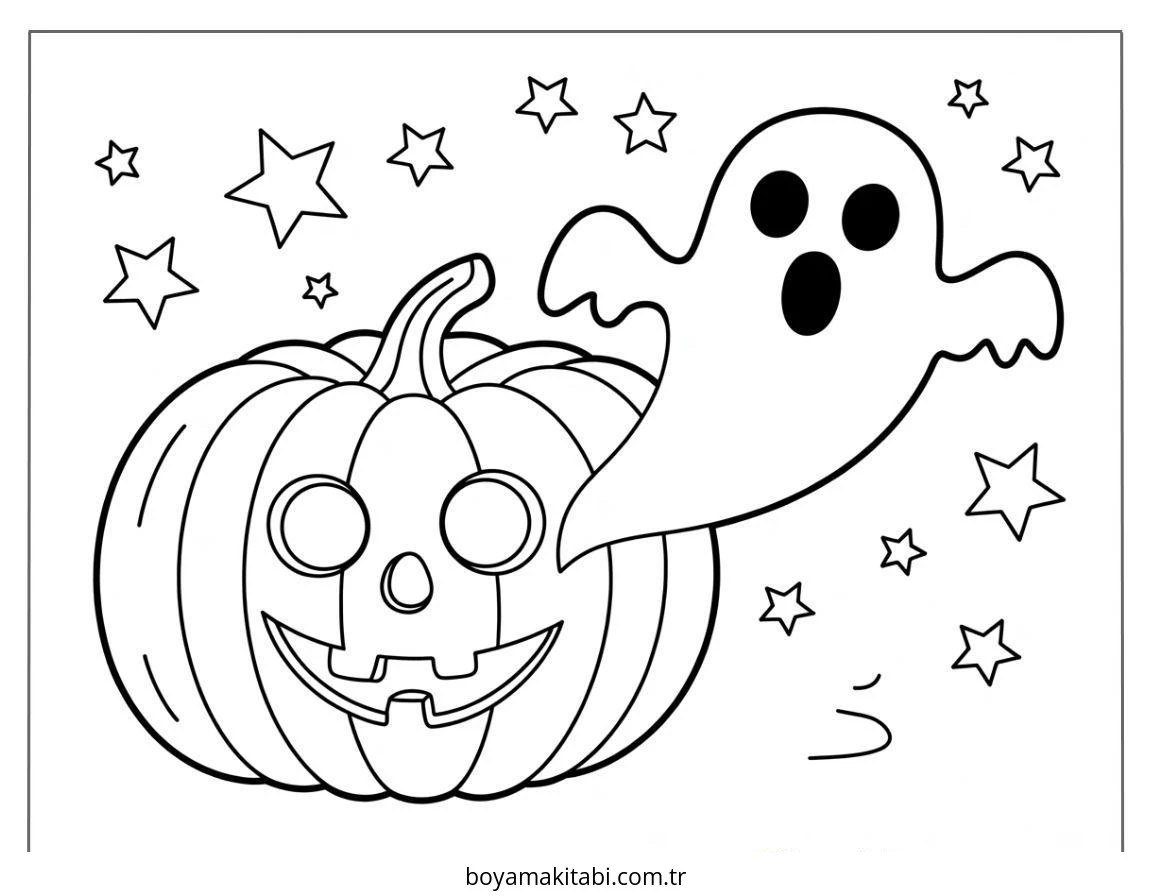 Halloween boyama sayfası – boyama çalışması, yaratıcılığı geliştirir