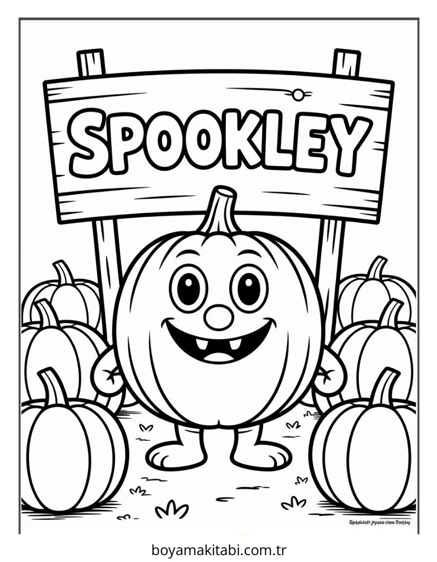 Halloween boyama sayfası – kolay boyama, eğitici aktivite