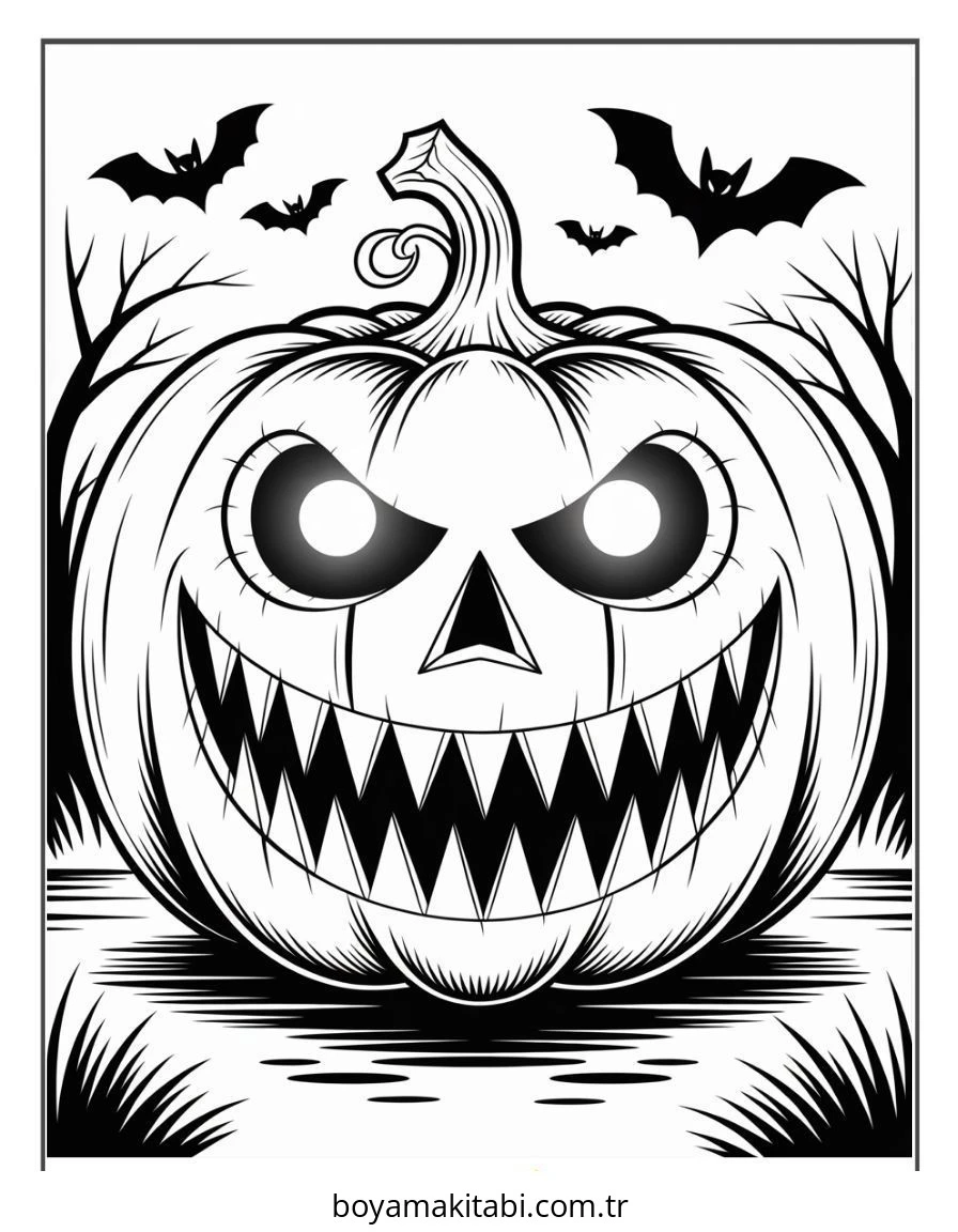 Halloween boyama sayfası – eğlenceli etkinlik, el becerilerini geliştirir
