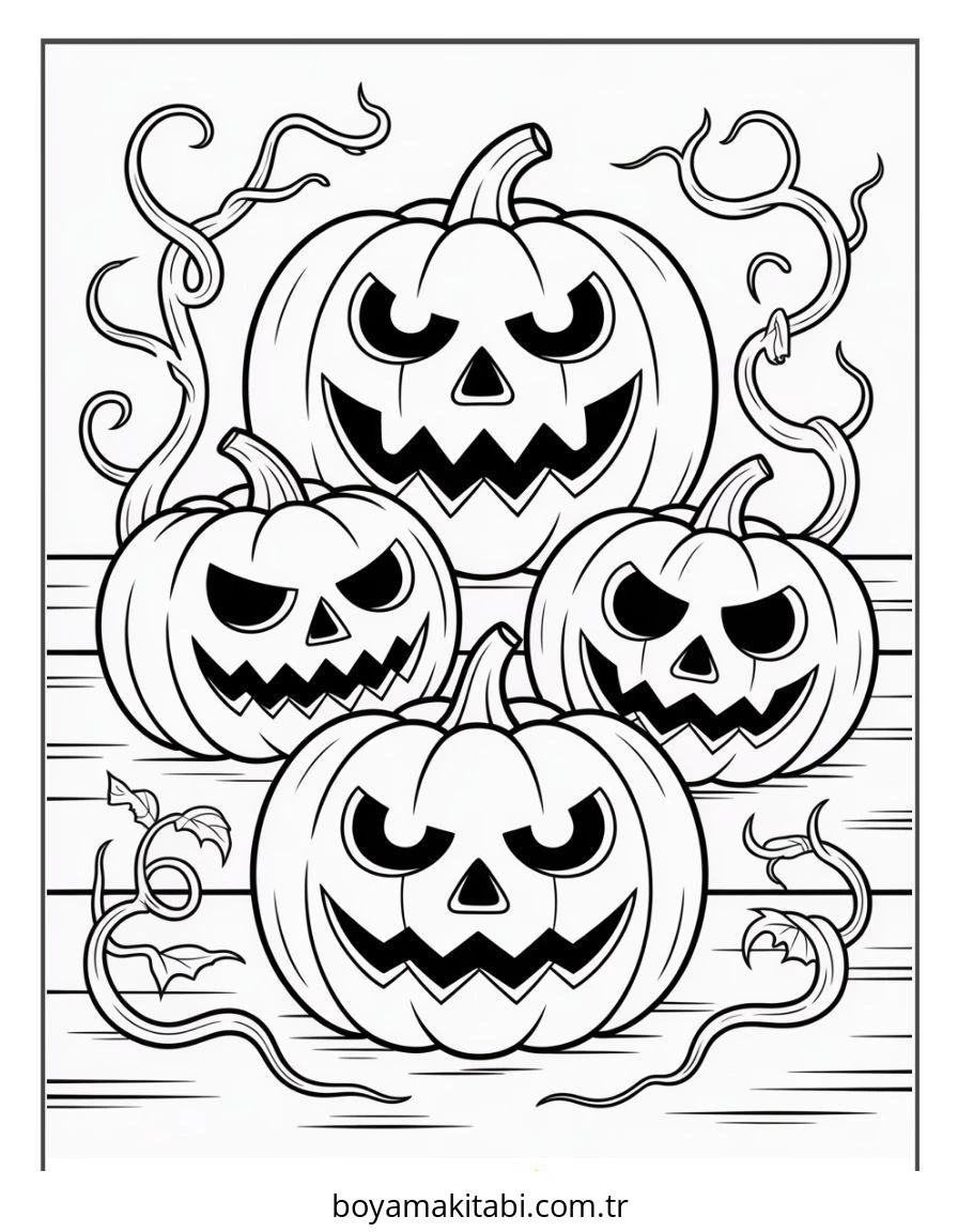 Halloween boyama sayfası – yaratıcılığı geliştirir, keyifli zaman