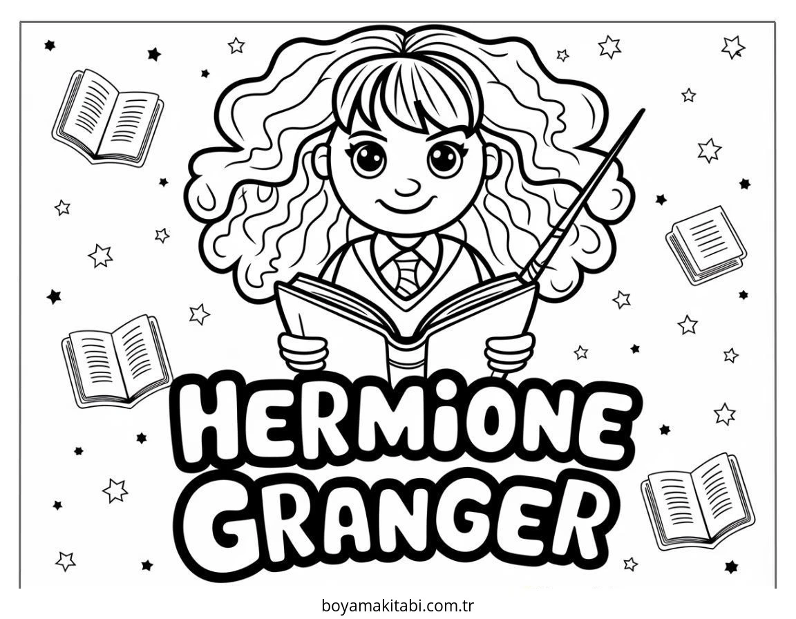 Harry Potter boyama sayfası – renkli çizimler, okul öncesi