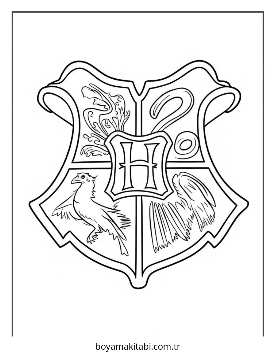 Harry Potter boyama sayfası – eğlenceli etkinlik, el becerilerini geliştirir