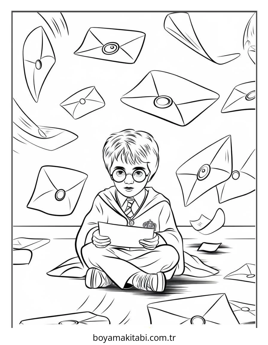 Harry Potter boyama sayfası – evde etkinlik, ücretsiz yazdır
