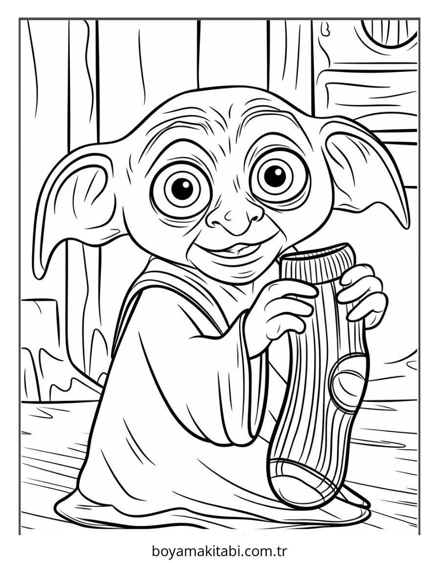 Harry Potter boyama sayfası – basit çizim, kolay boyama