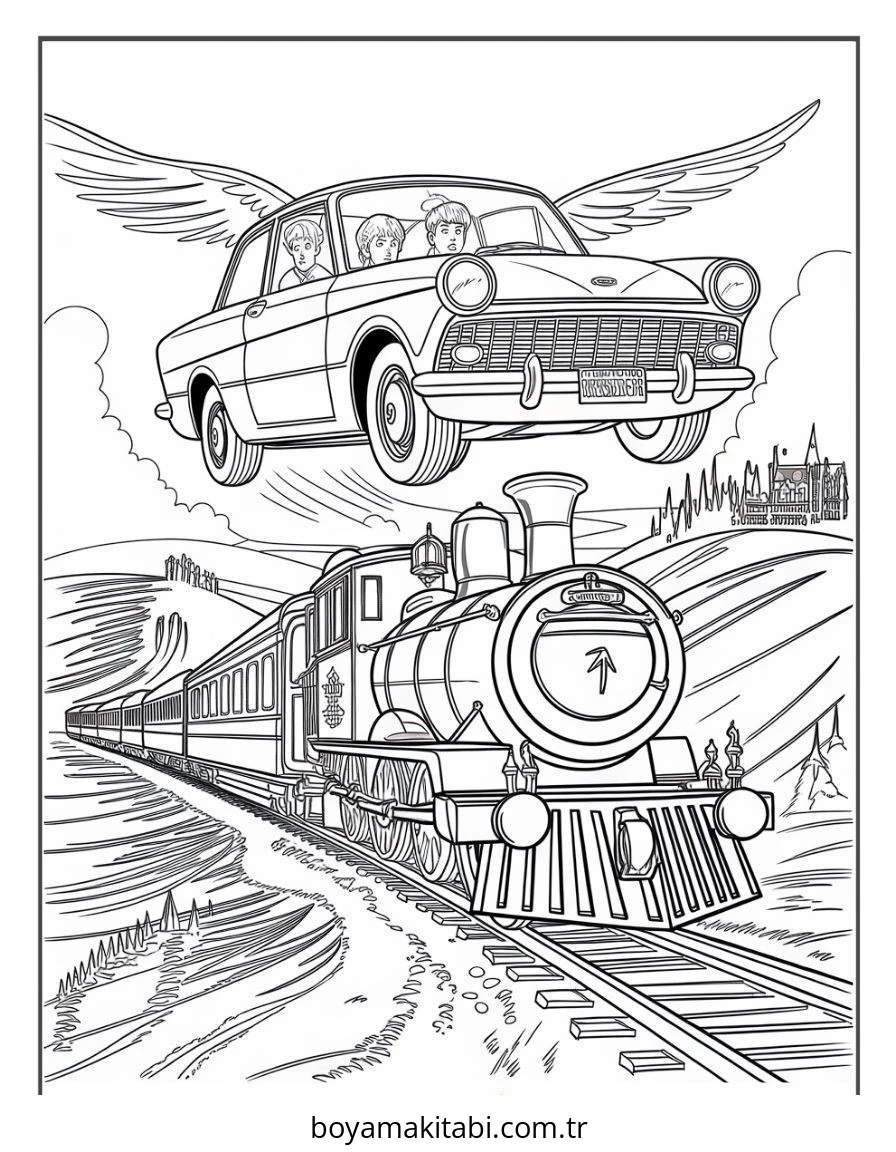 Harry Potter boyama sayfası – PDF indir, sevimli karakter