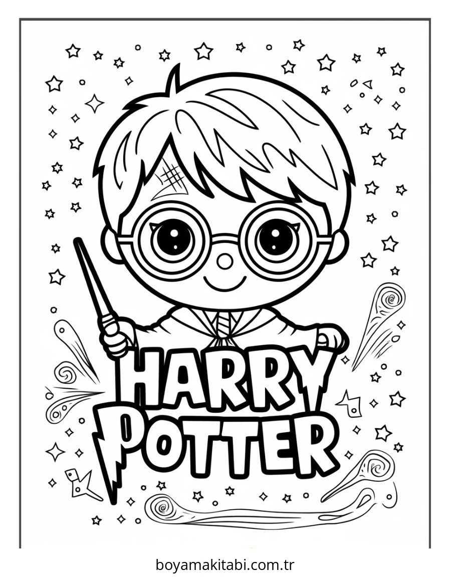 Harry Potter boyama sayfası – yaratıcılığı geliştirir, keyifli zaman