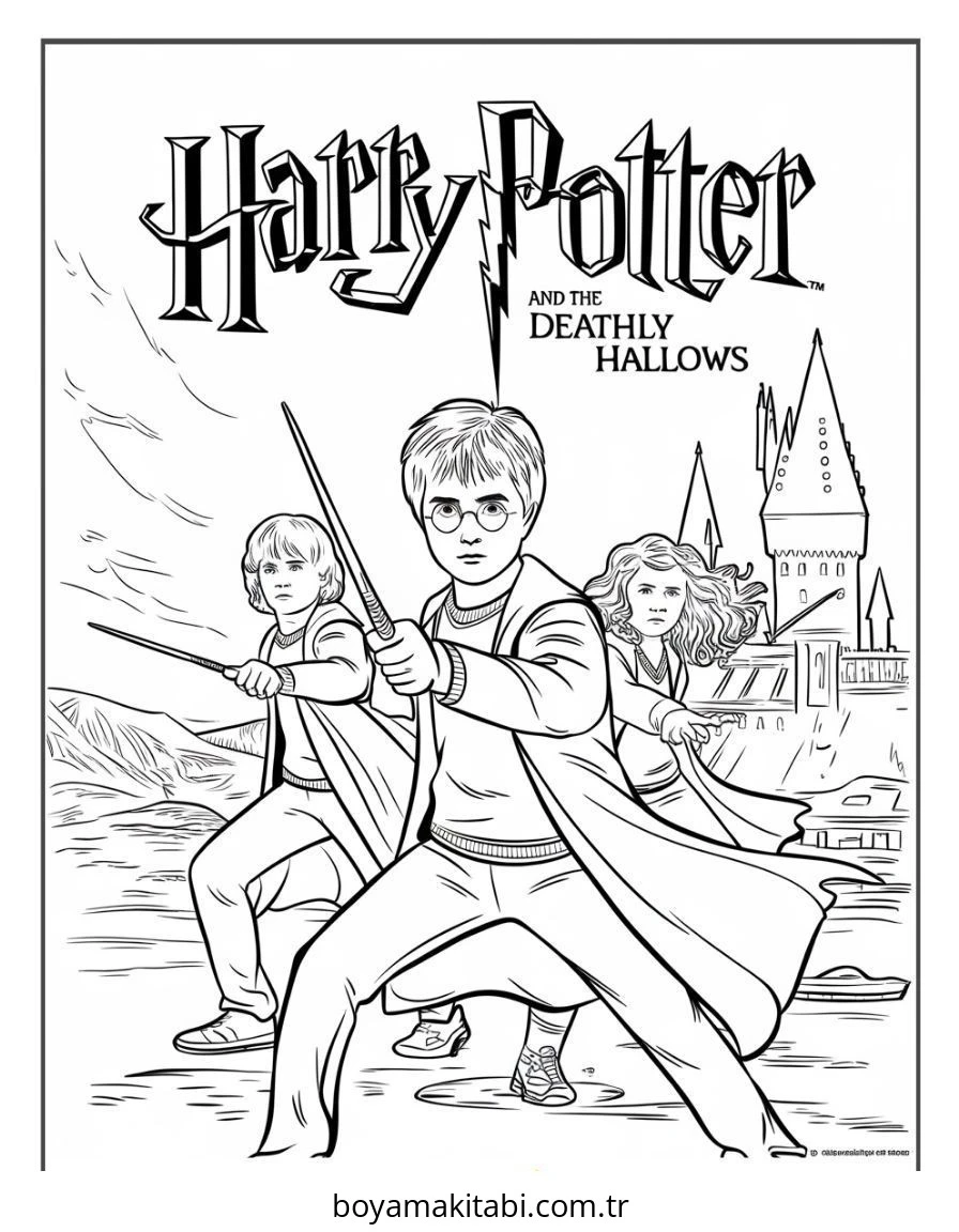 Harry Potter boyama sayfası – okul öncesi, evde etkinlik