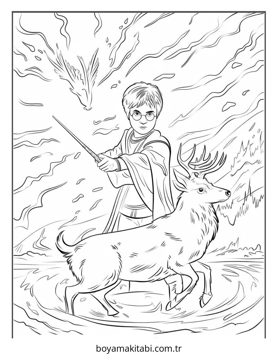 Harry Potter boyama sayfası – el becerilerini geliştirir, boyama çalışması