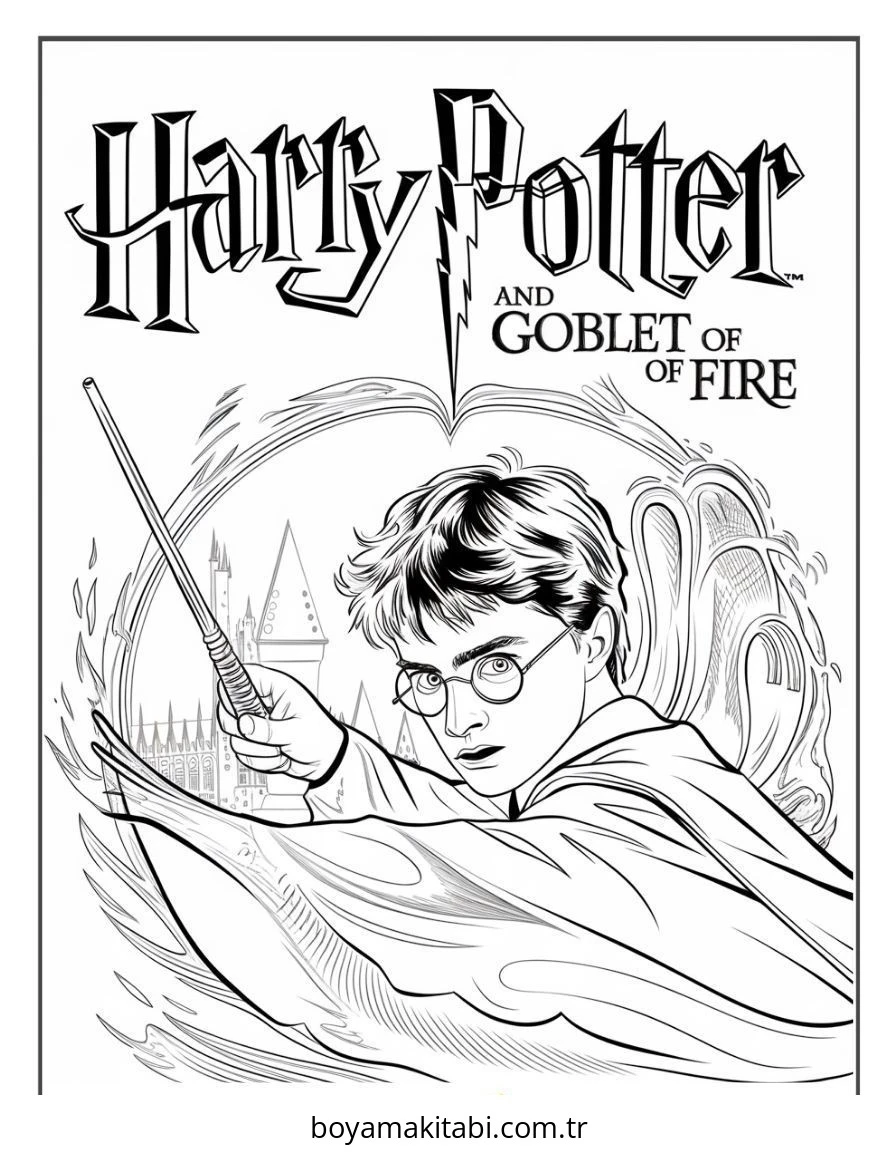 Harry Potter boyama sayfası – keyifli zaman, renkli çizimler