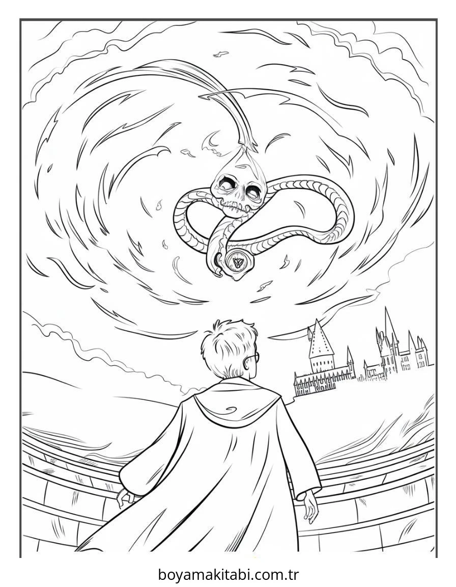 Harry Potter boyama sayfası – evde etkinlik, ücretsiz yazdır