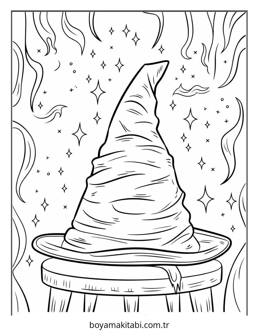 Harry Potter boyama sayfası – çocuk aktivitesi, PDF indir