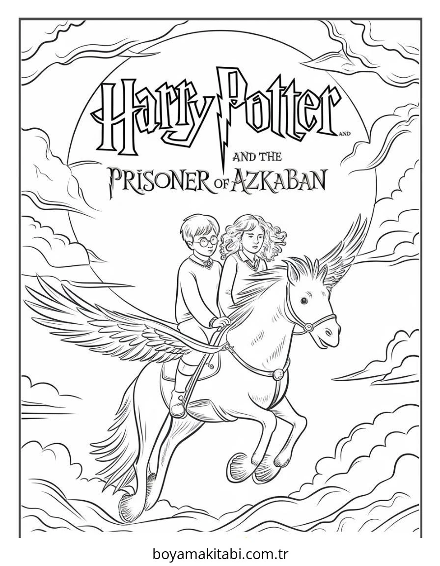 Harry Potter boyama sayfası – basit çizim, kolay boyama