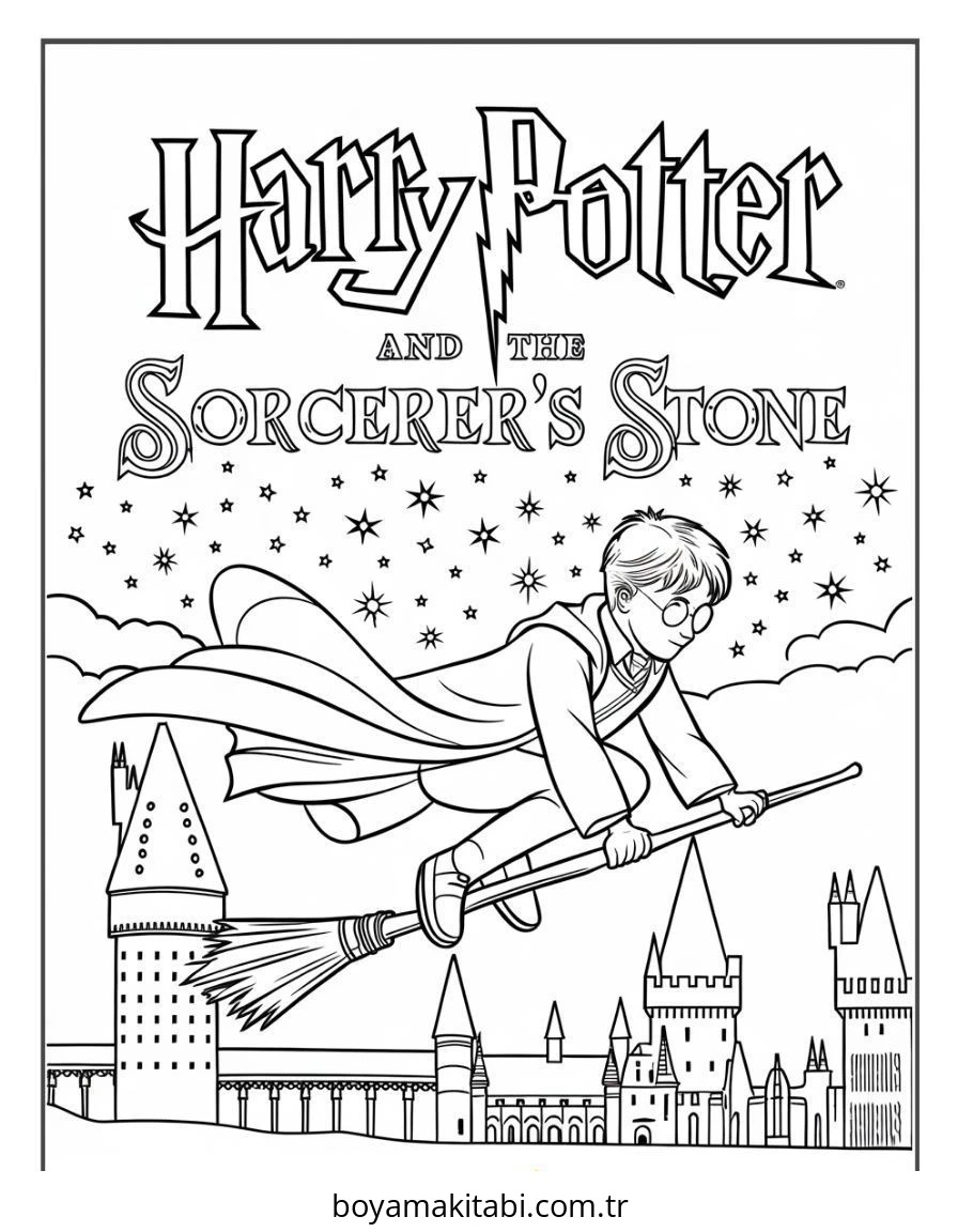 Harry Potter boyama sayfası – yaratıcılık, eğlenceli etkinlik