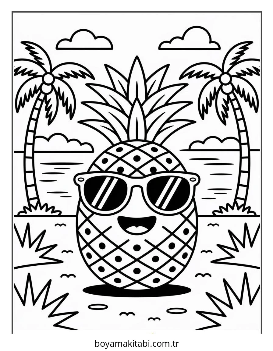 Hawaii boyama sayfası #1 – doğum günü partisi aktivitesi, ekran süresine alternatif