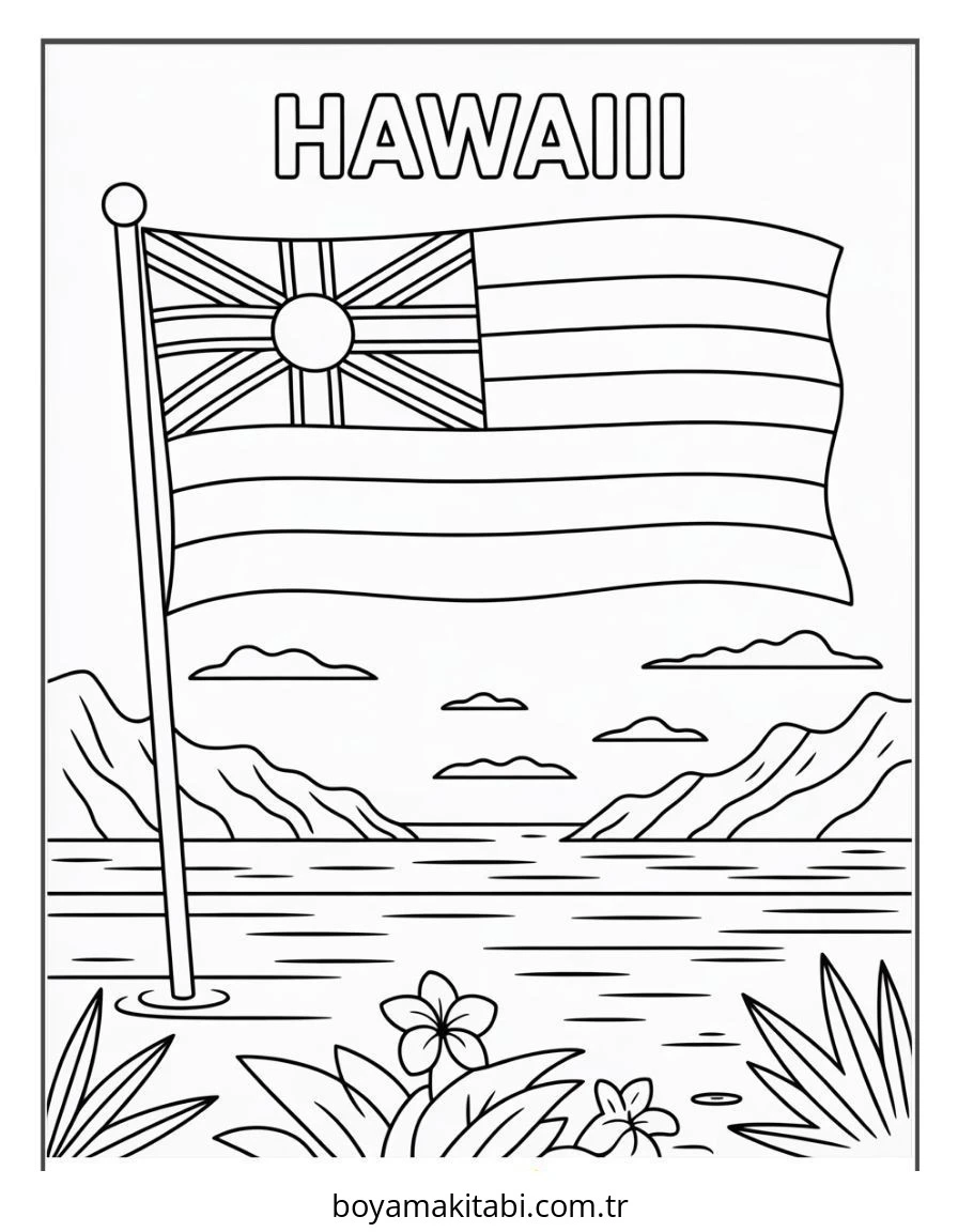 Hawaii boyama sayfası #2 – sınıf etkinliği, kolay indirilebilir