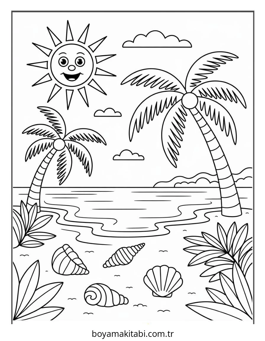 Hawaii boyama sayfası – yaratıcılığı geliştirir, keyifli zaman
