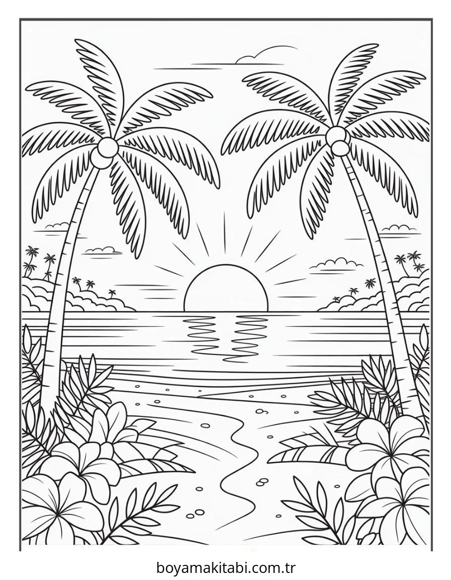 Hawaii boyama sayfası – okul öncesi, evde etkinlik