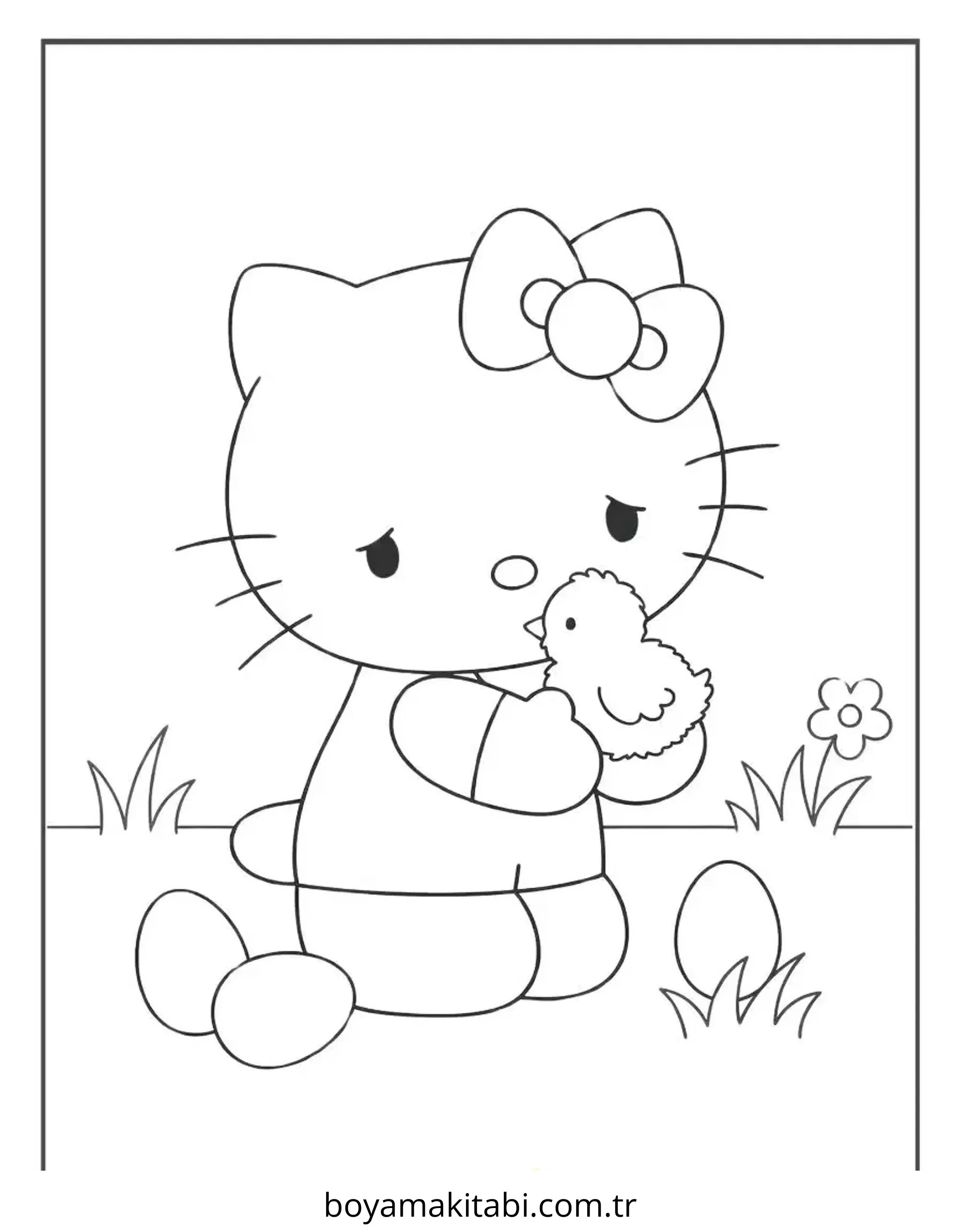 Hello Kitty boyama sayfası – yaratıcılığı geliştirir, keyifli zaman