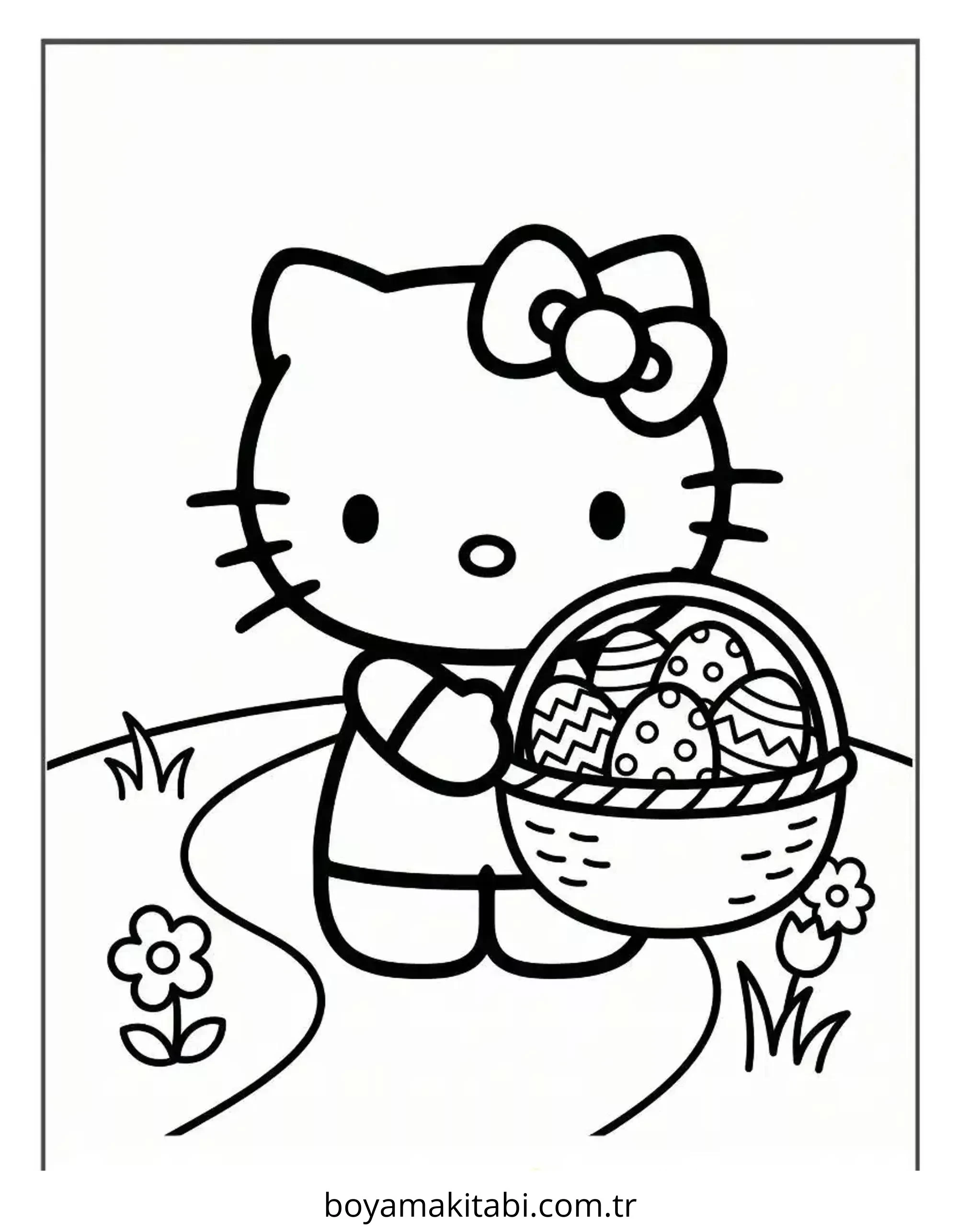 Hello Kitty boyama sayfası – keyifli zaman, renkli çizimler