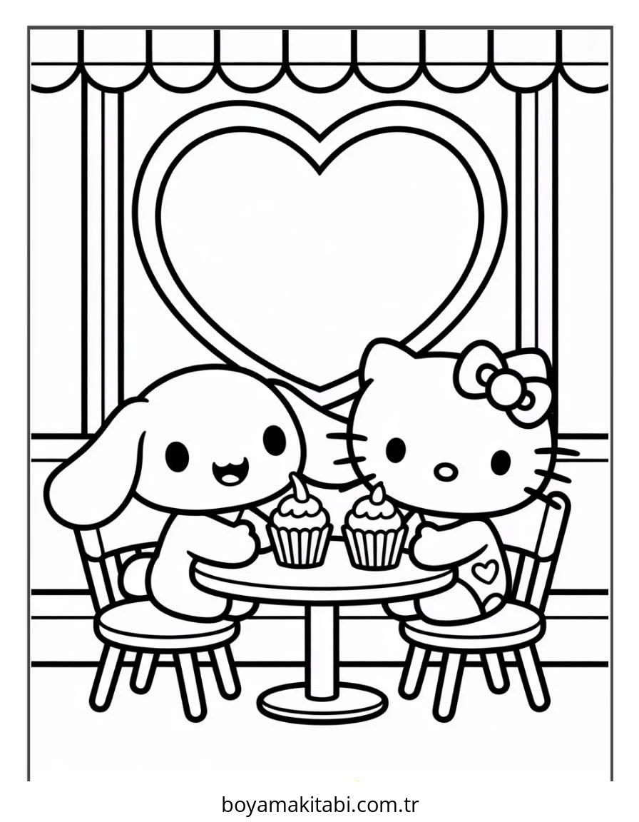Hello Kitty boyama sayfası – yaratıcılık, eğlenceli etkinlik