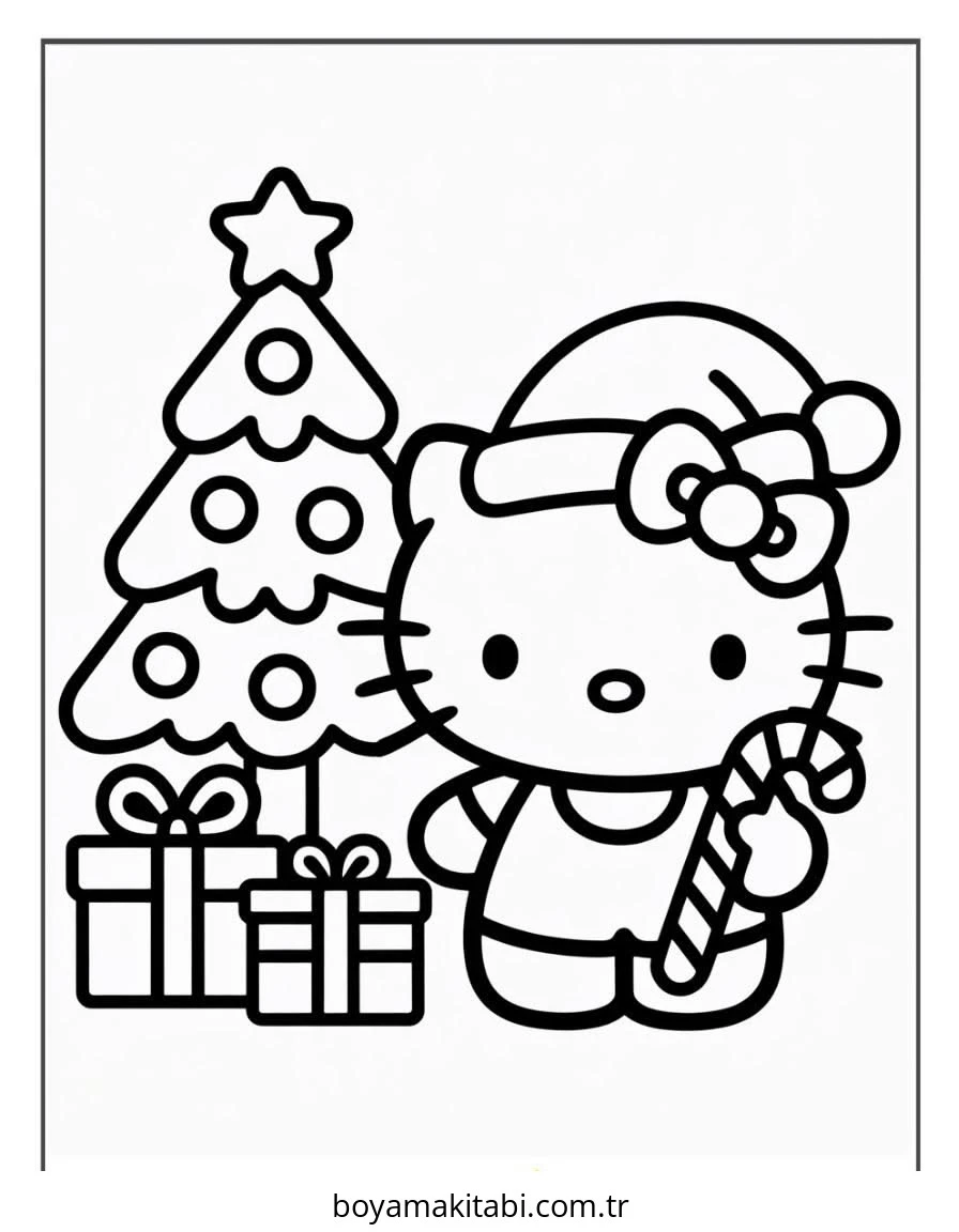 Hello Kitty boyama sayfası – boyama çalışması, yaratıcılığı geliştirir