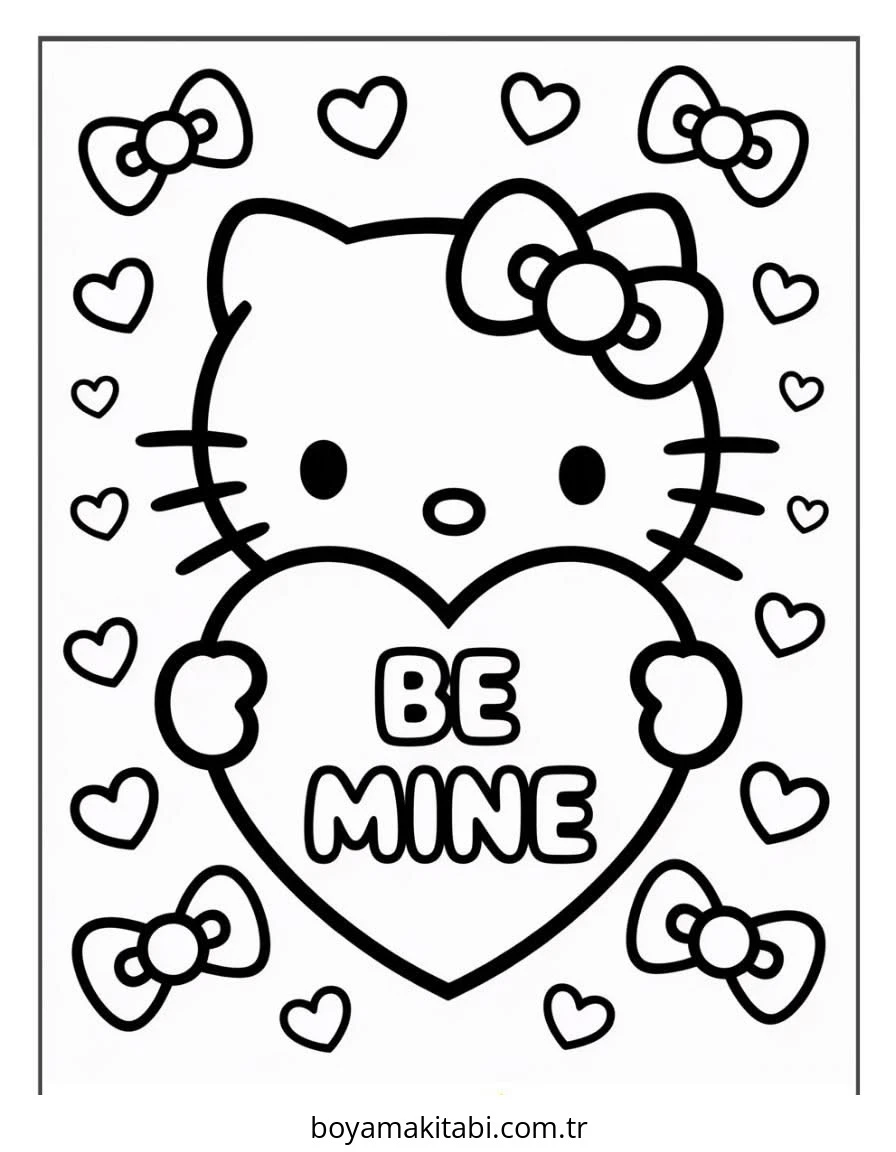 Hello Kitty boyama sayfası – ücretsiz yazdır, boyama etkinliği