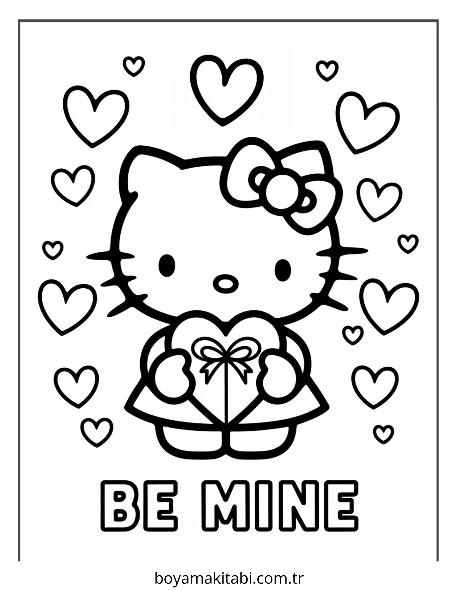 Hello Kitty boyama sayfası – PDF indir, sevimli karakter
