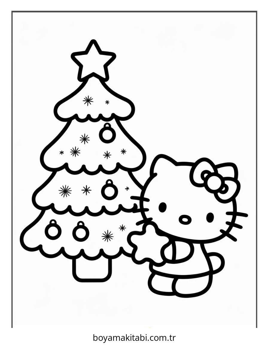 Hello Kitty boyama sayfası – çocuklar için, çizgi film temalı