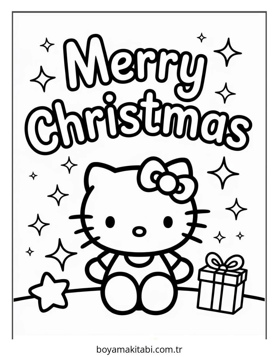 Hello Kitty boyama sayfası – kolay boyama, eğitici aktivite