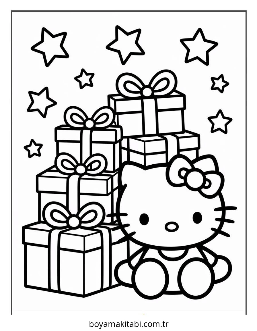 Hello Kitty boyama sayfası – okul öncesi, evde etkinlik