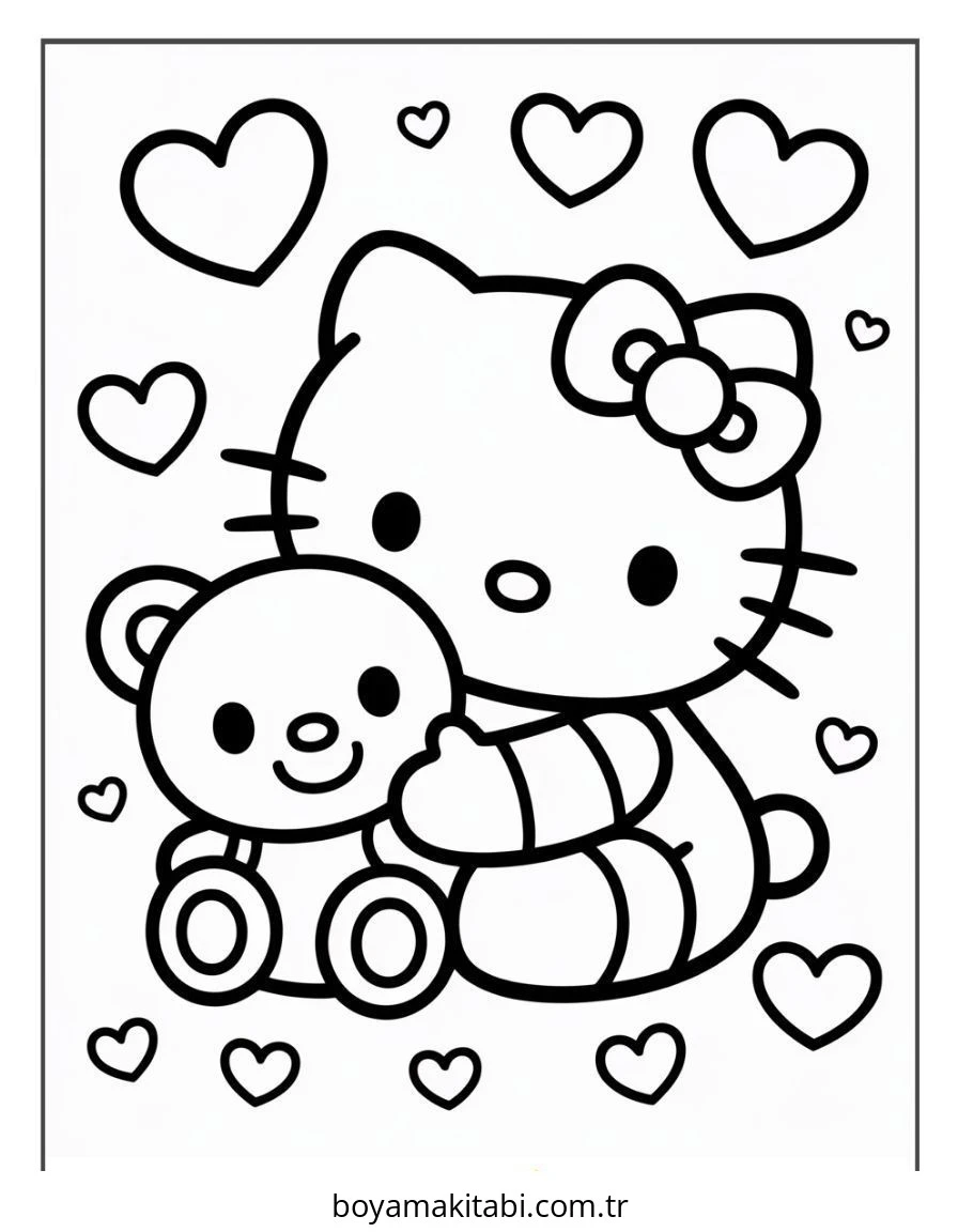 Hello Kitty boyama sayfası – boyama etkinliği, çocuk aktivitesi