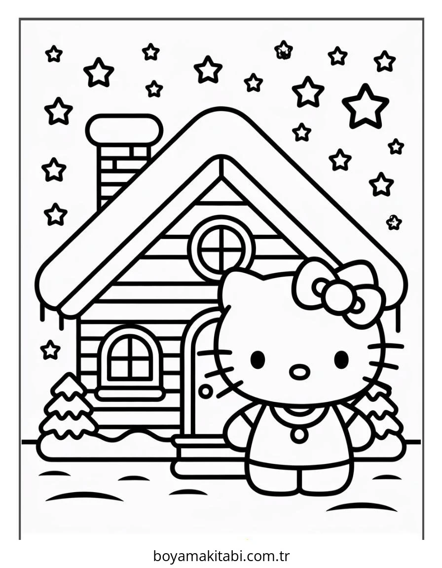 Hello Kitty boyama sayfası – keyifli zaman, renkli çizimler