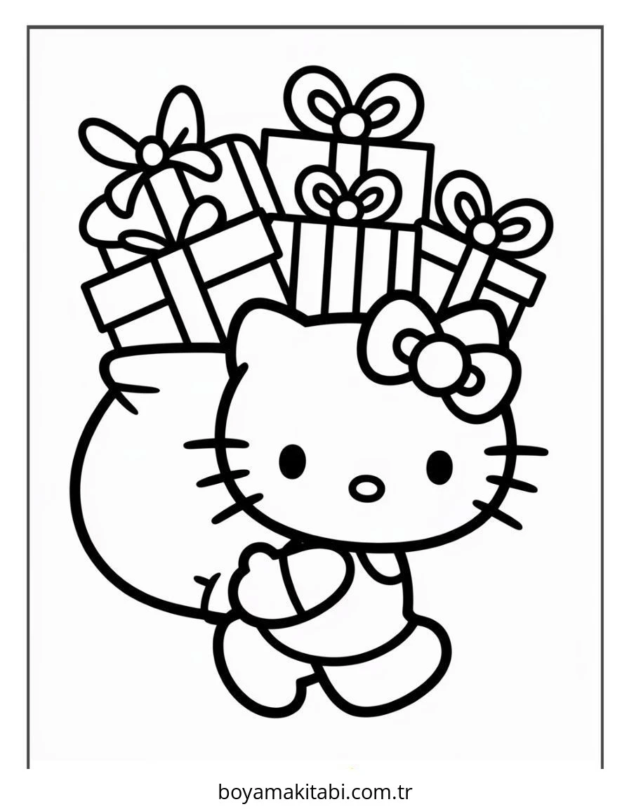 Hello Kitty boyama sayfası – evde etkinlik, ücretsiz yazdır