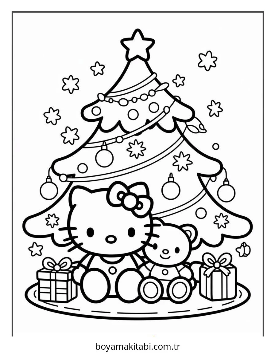 Hello Kitty boyama sayfası – ücretsiz yazdır, boyama etkinliği