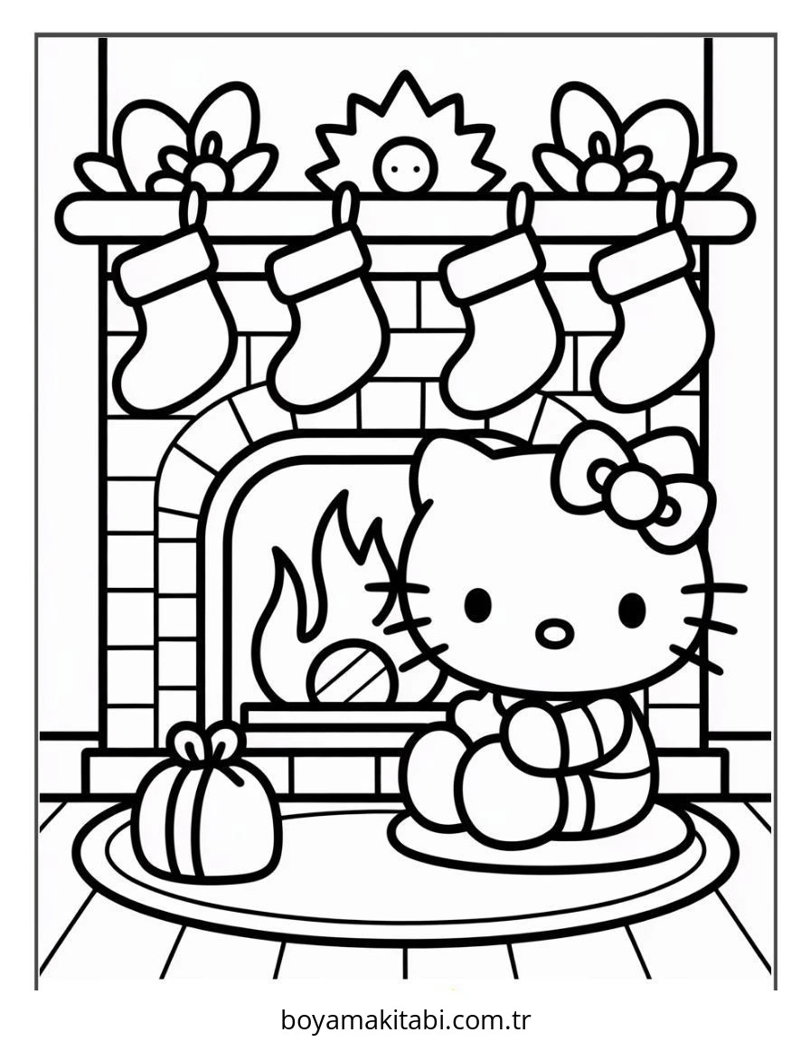Hello Kitty boyama sayfası – yaratıcılığı geliştirir, keyifli zaman