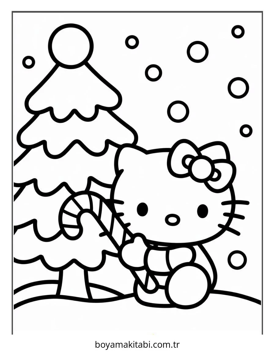 Hello Kitty boyama sayfası – okul öncesi, evde etkinlik