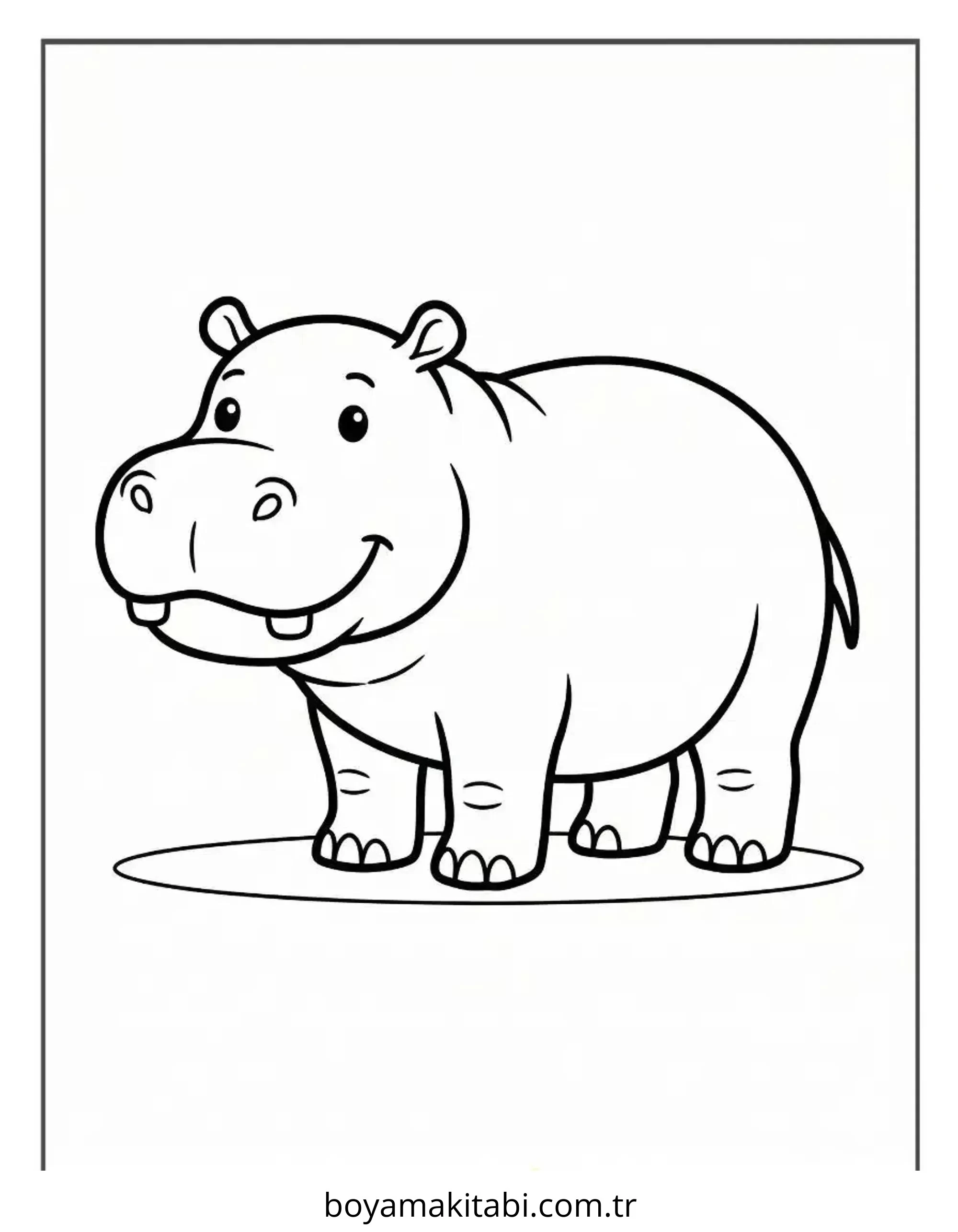 Su Aygırı boyama sayfası – çocuk aktivitesi, PDF indir